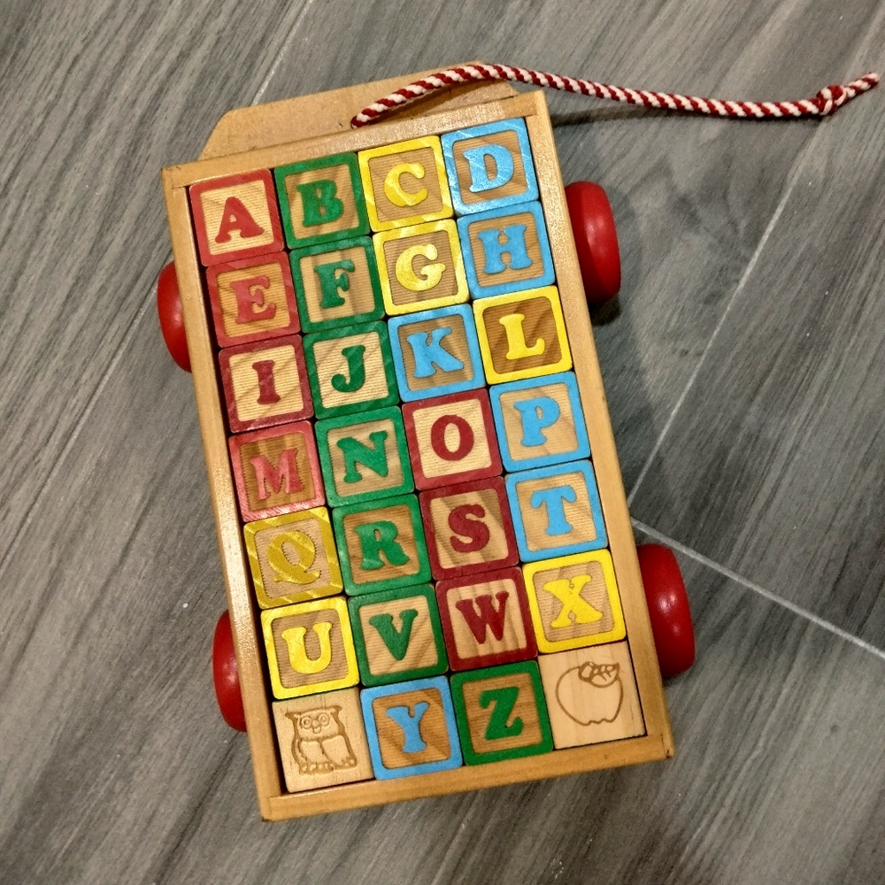 Letter Blocks, pull behind toy